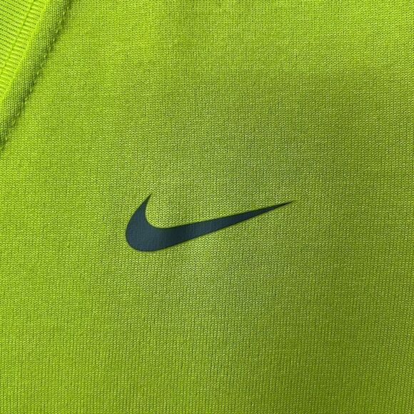 NIKE Short Sleeve V-Neck Tee Shirt Lime Green Women’s Size Small - Picture 3 of 6